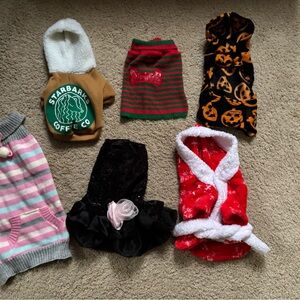 Assorted dog clothes S and M